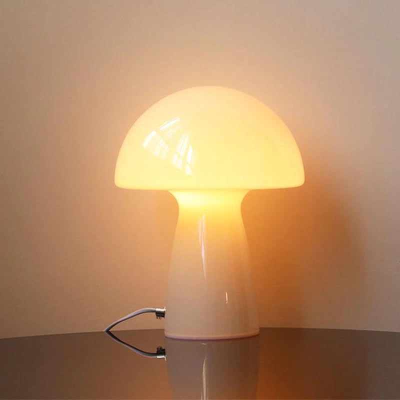 Danish Orange Glass Table Lamp