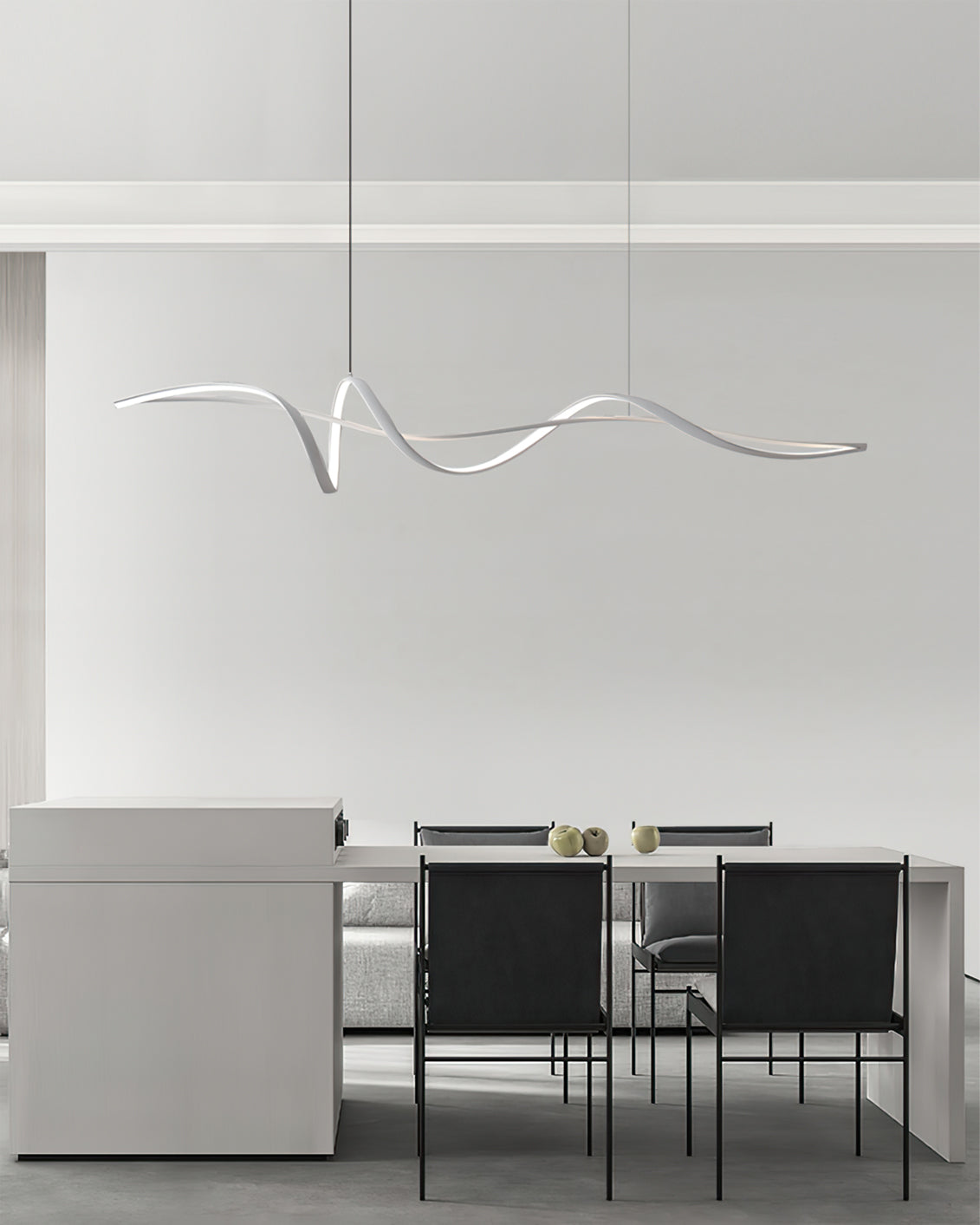 Aluminum Ribbon Shape LED Chandelier