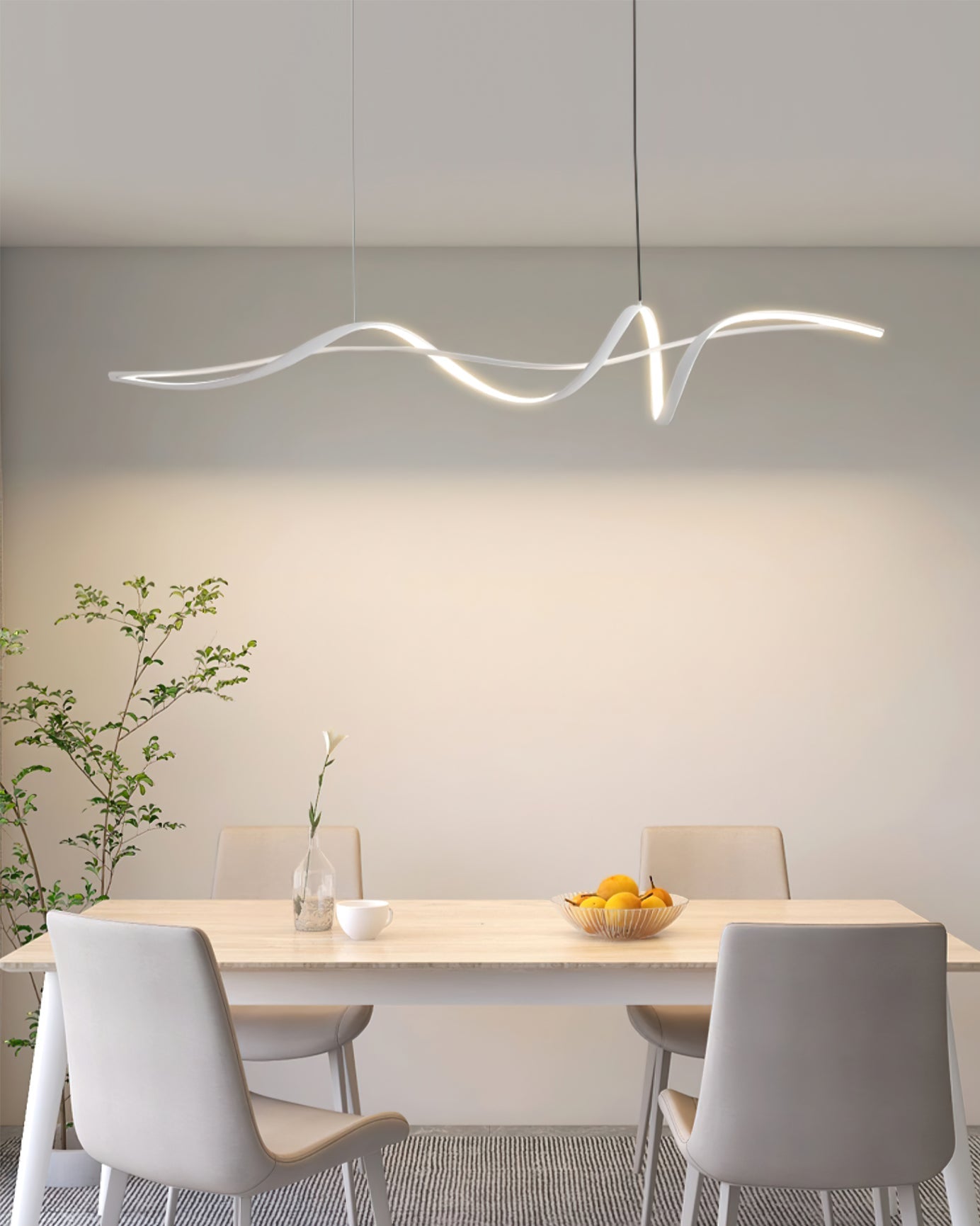 Aluminum Ribbon Shape LED Chandelier