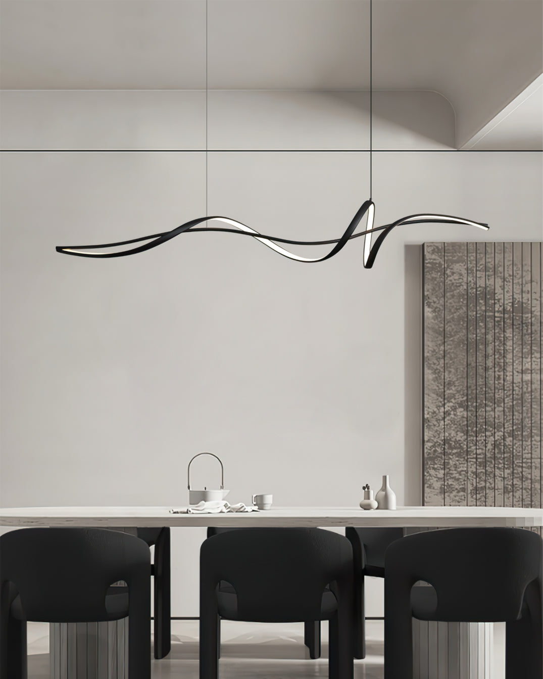 Aluminum Ribbon Shape LED Chandelier