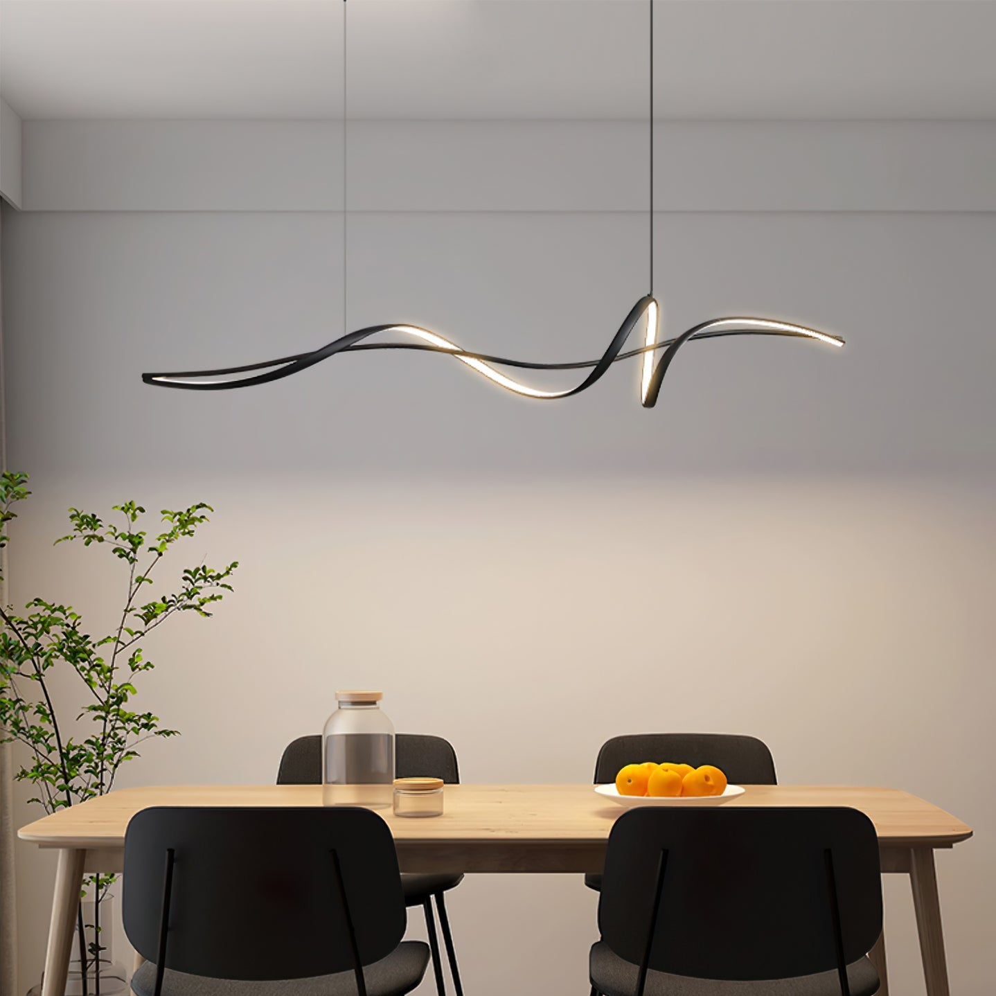 Aluminum Ribbon Shape LED Chandelier