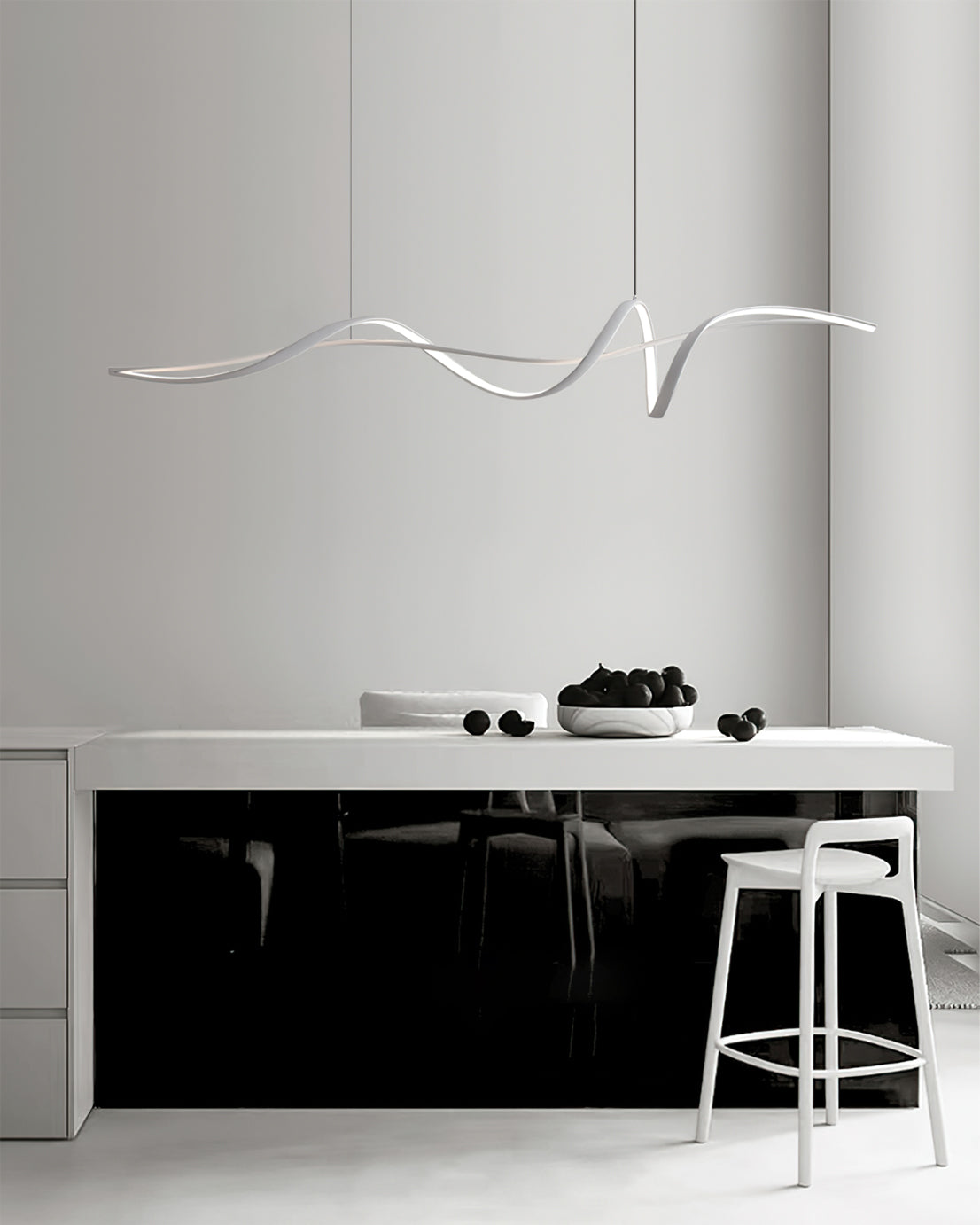 Aluminum Ribbon Shape LED Chandelier