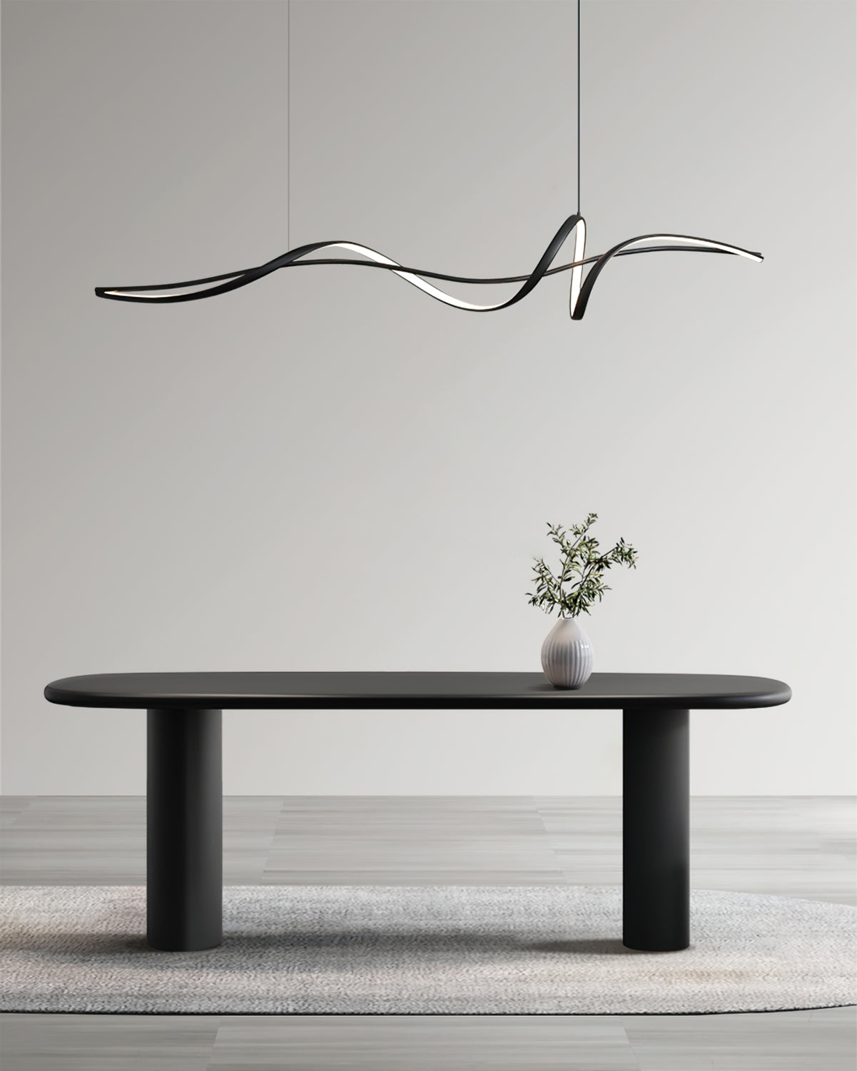 Aluminum Ribbon Shape LED Chandelier