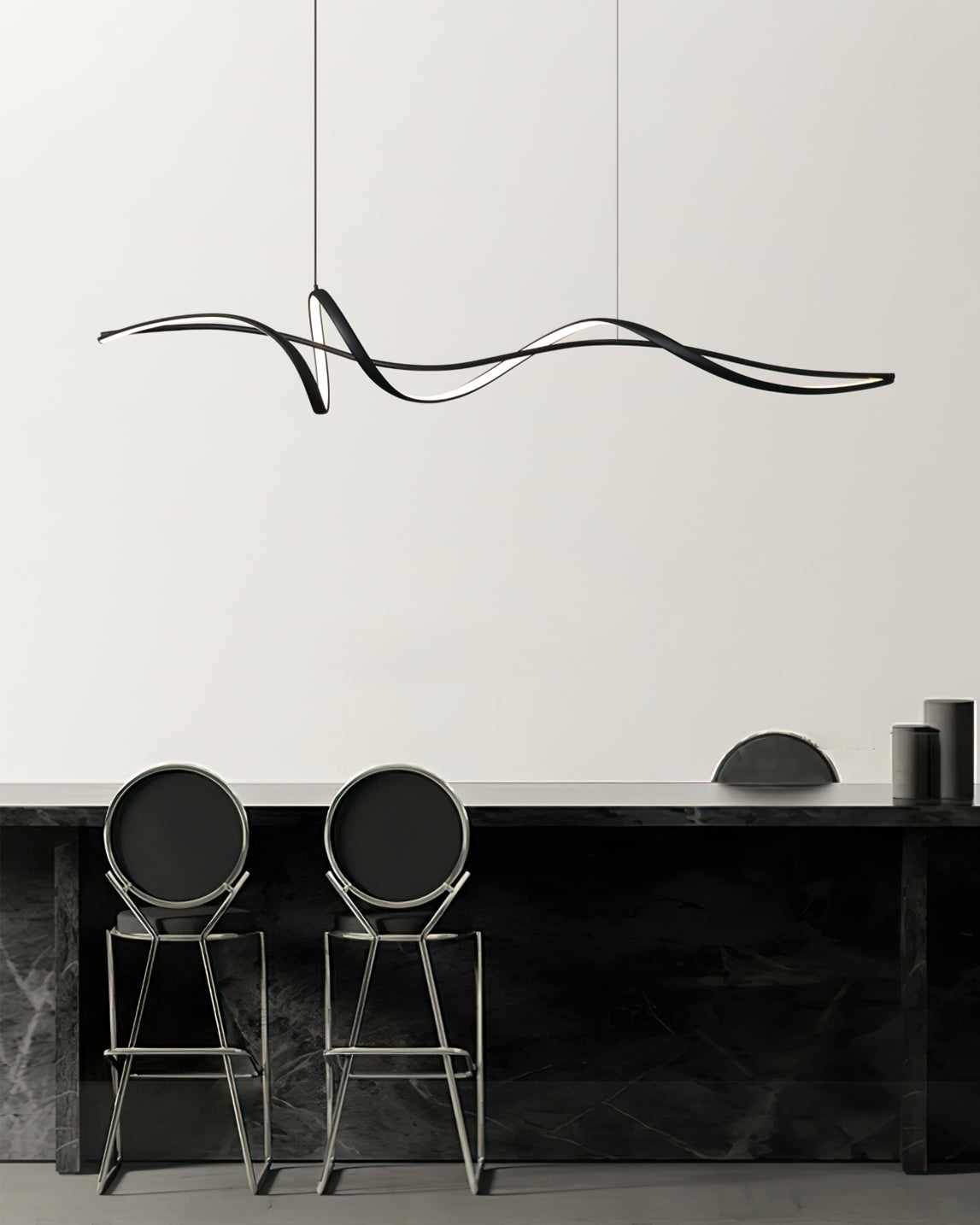 Aluminum Ribbon Shape LED Chandelier