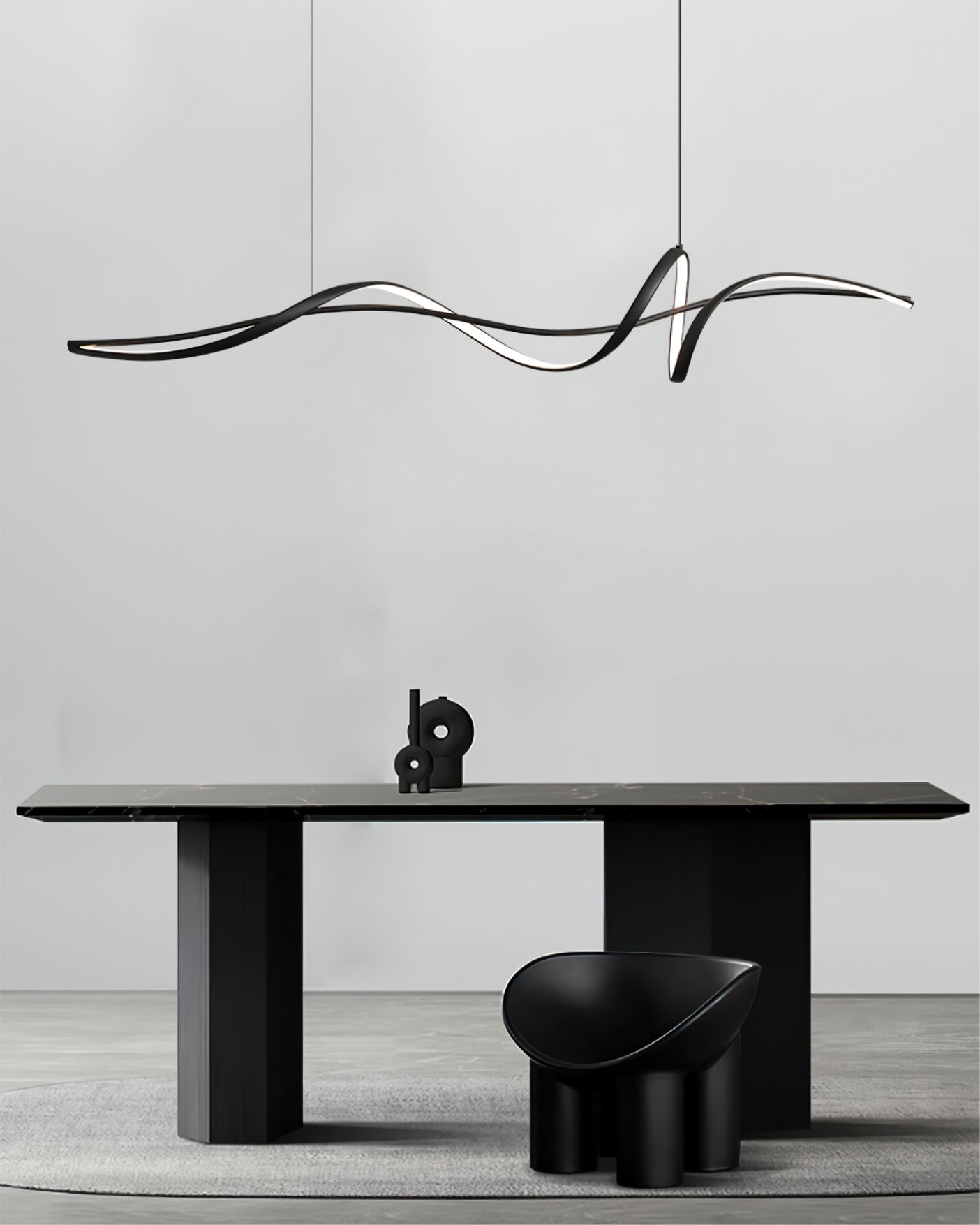 Aluminum Ribbon Shape LED Chandelier