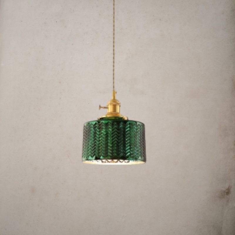 Japanese Minimalist Green Glass Pendant Light