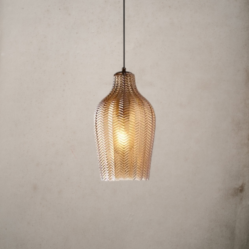 Contemporary Zigzag Glass Pendant Light