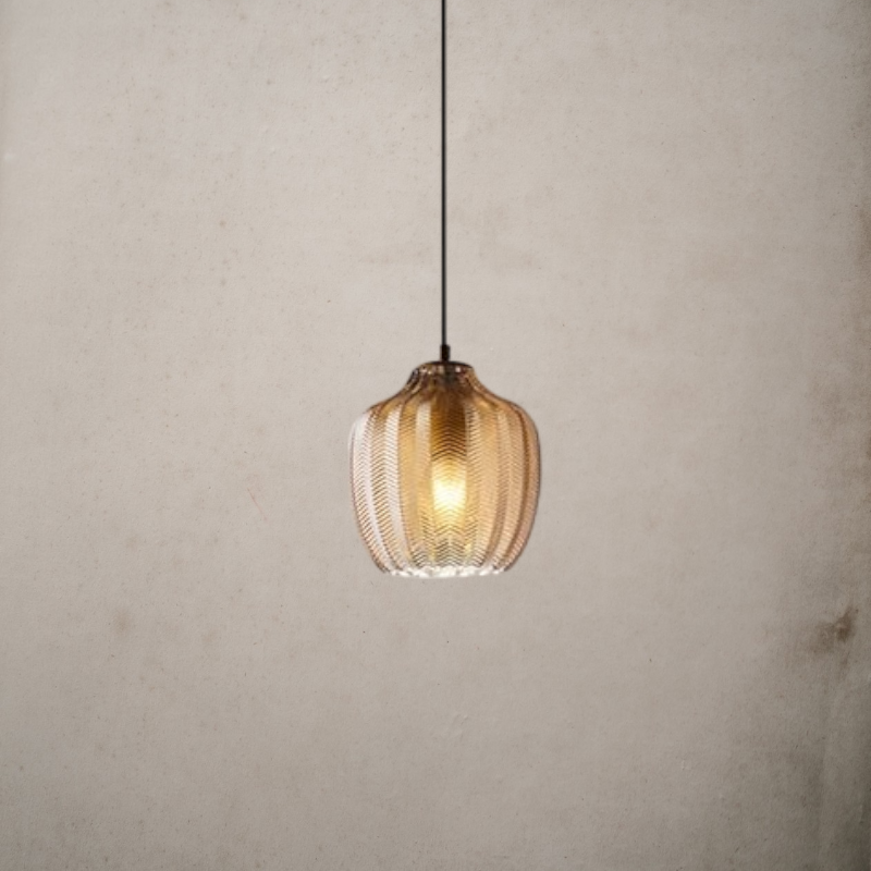 Contemporary Zigzag Glass Pendant Light