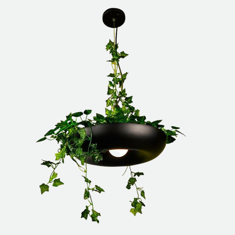 hanging light with planter Modern Plant Pendant Lights, Black