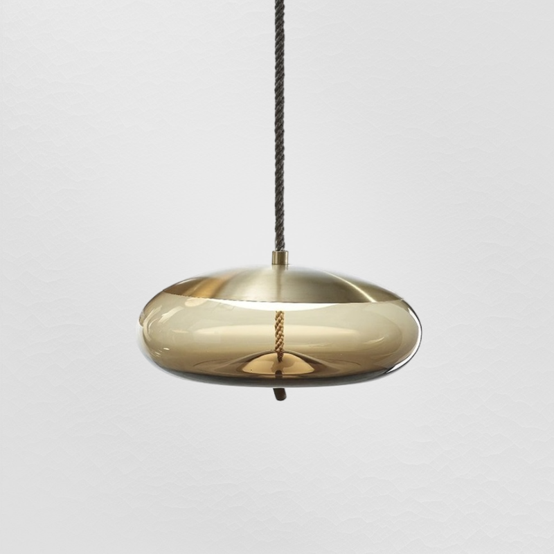 Rustic Hemp Rope Glass Pendant Lights