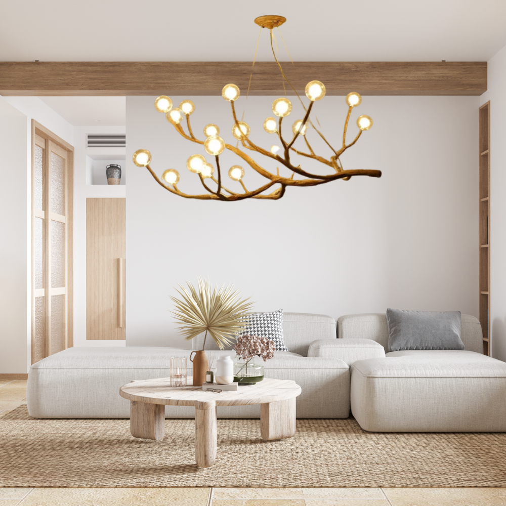 Nordic Rustic Tree Branch Hanging Chandelier