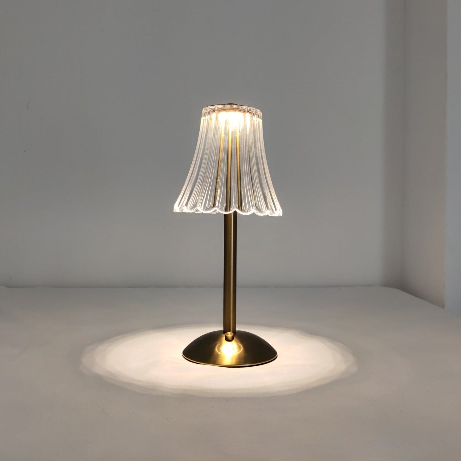 Floral Glass Cordless Table Lamp