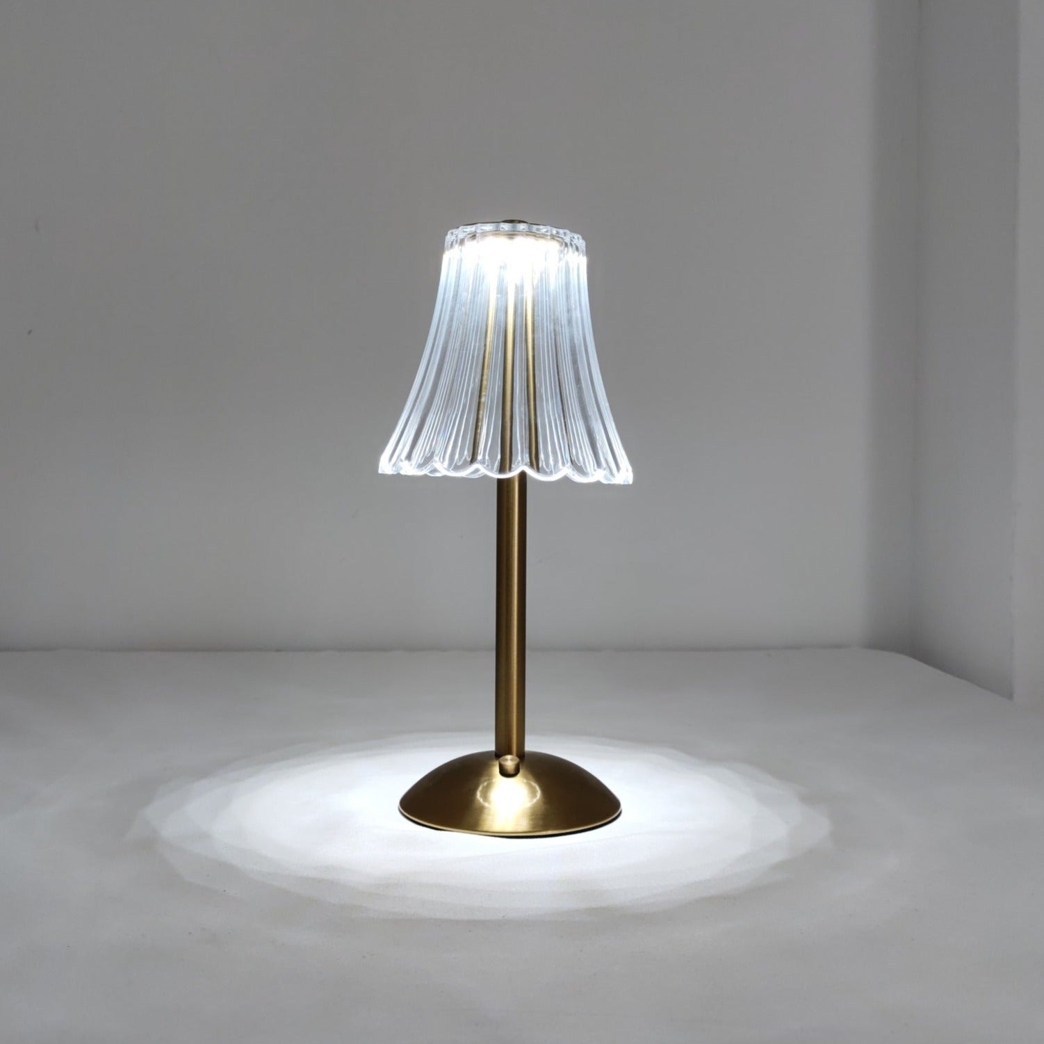 Floral Glass Cordless Table Lamp