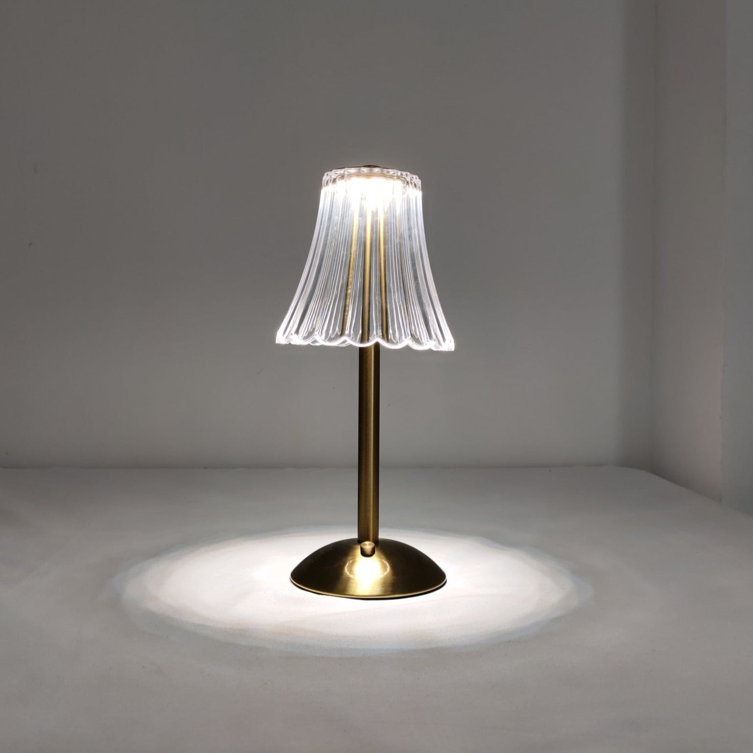 Floral Glass Cordless Table Lamp