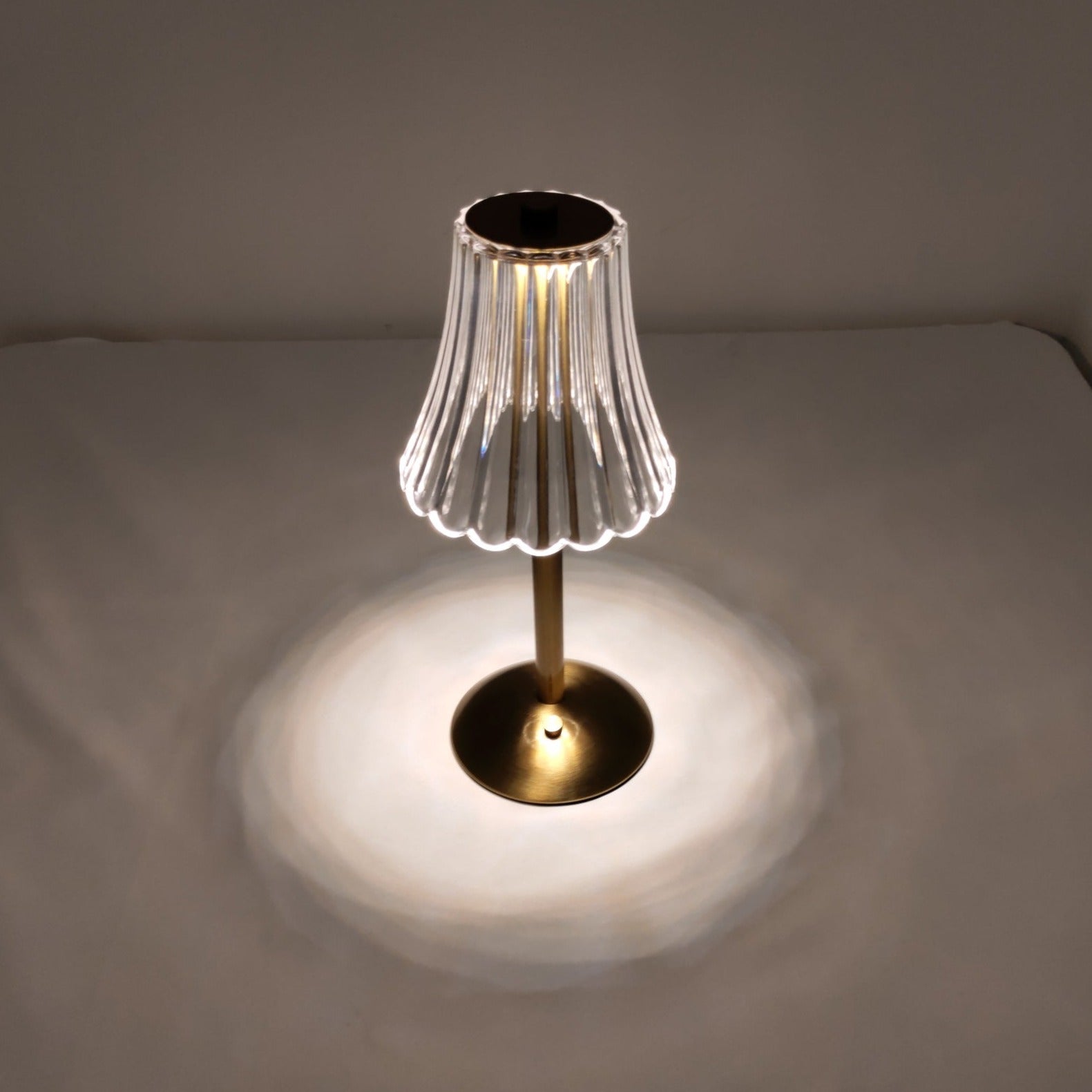 Floral Glass Cordless Table Lamp