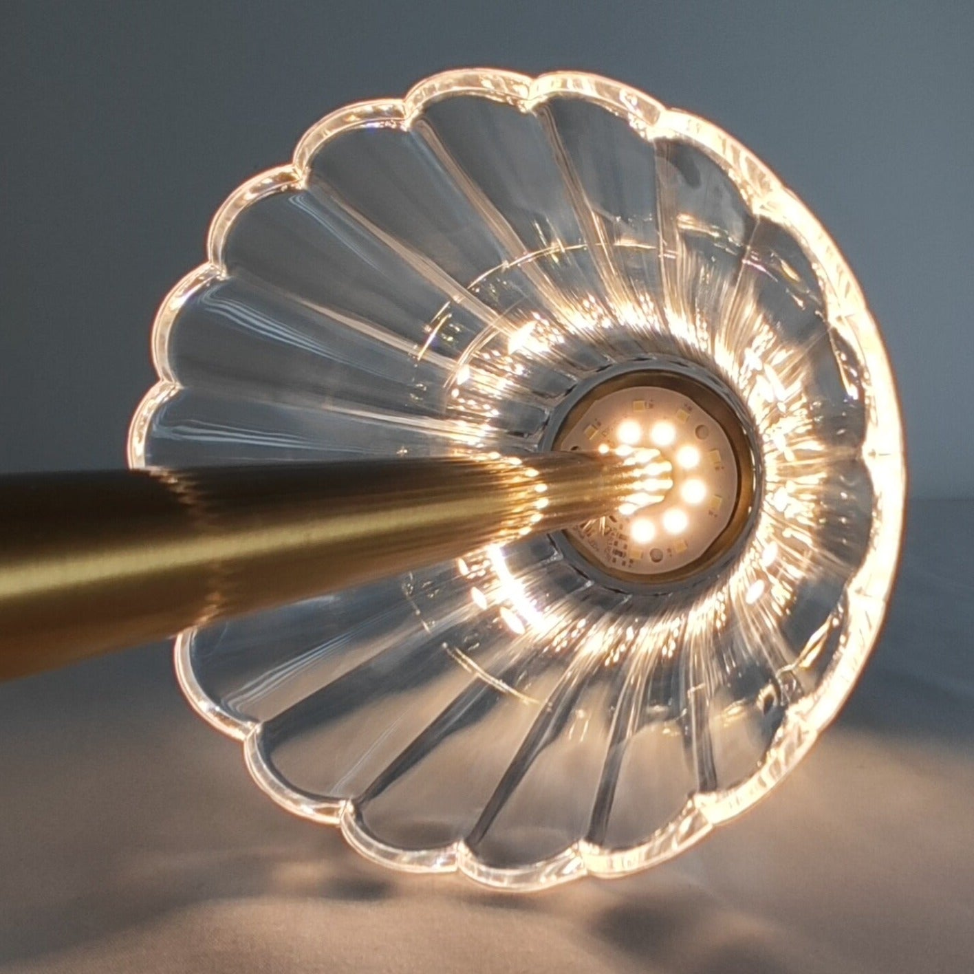 Floral Glass Cordless Table Lamp