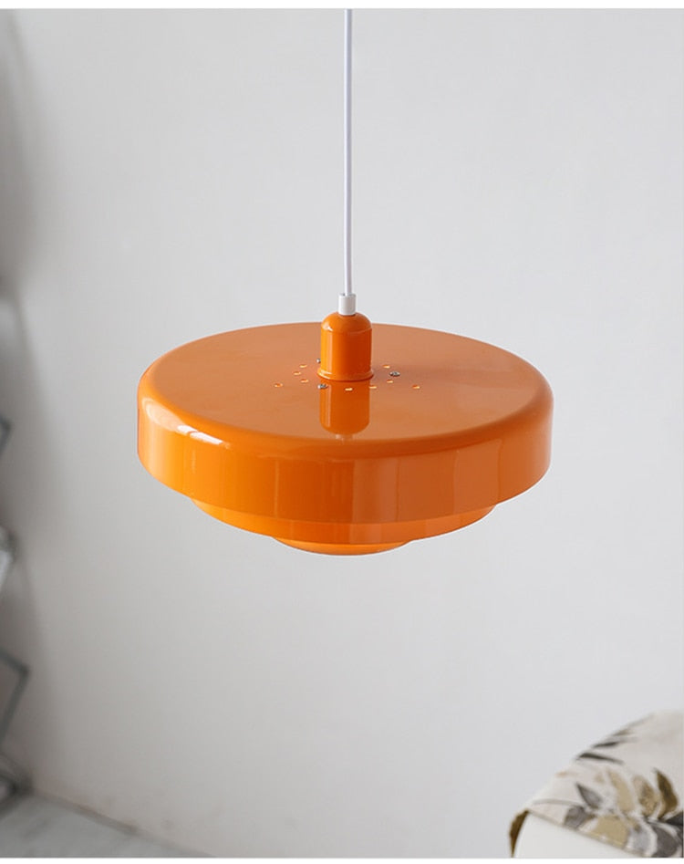 Multicolored Lacquered Metal Pendant Light