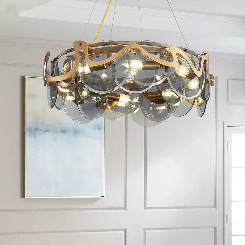 Creative Glass Lustre Gold Iron Chandelier Lamp