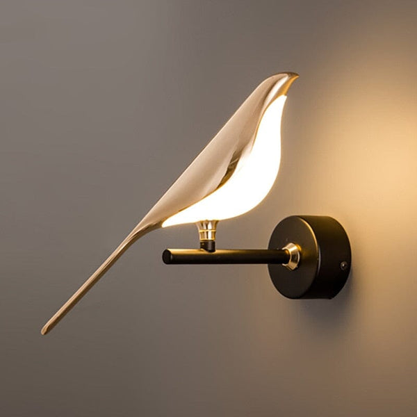 Nordic Magpie Art Design Golden Bird Wall Lights