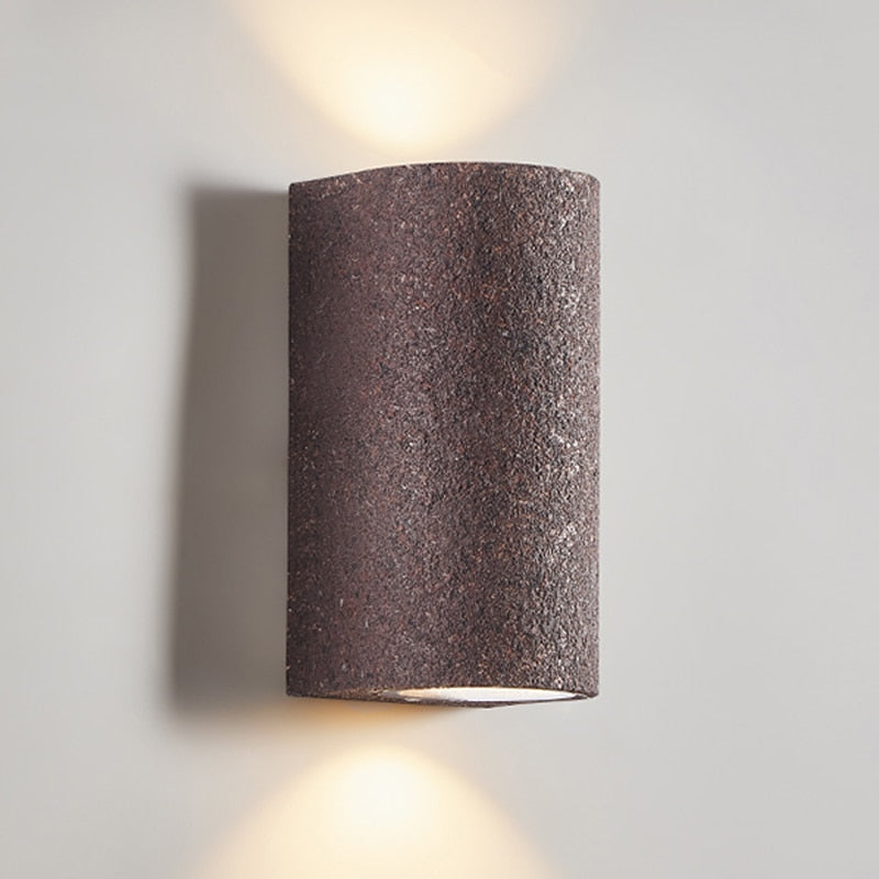 Japanese Retro Foyer Cement Wabi-Sabi LED Wall Lamp