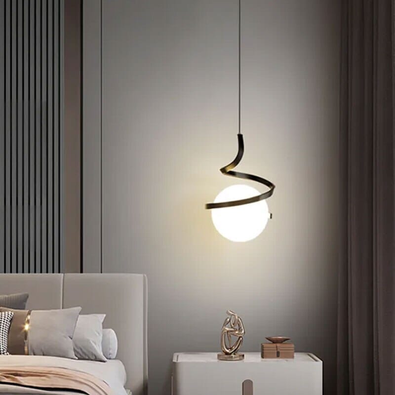 Nordic LED Spiral Holding Globe Pendant Lights