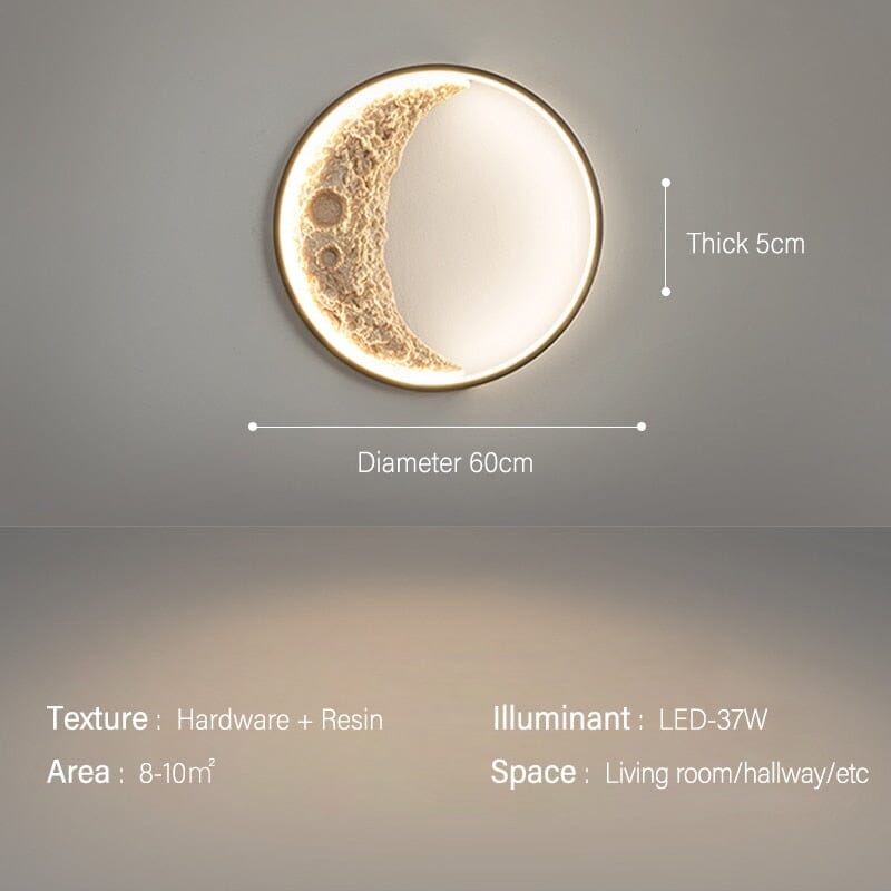 Simple Creative Half Moon Mural Wall Lamp