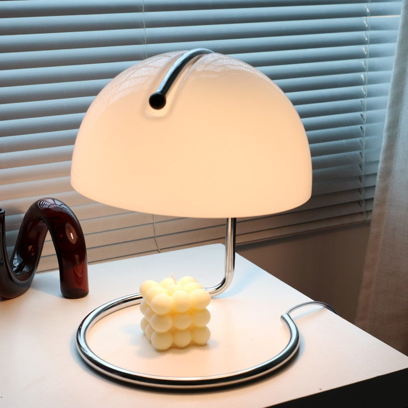 Nordic Metal Glass Shade Table Lamp