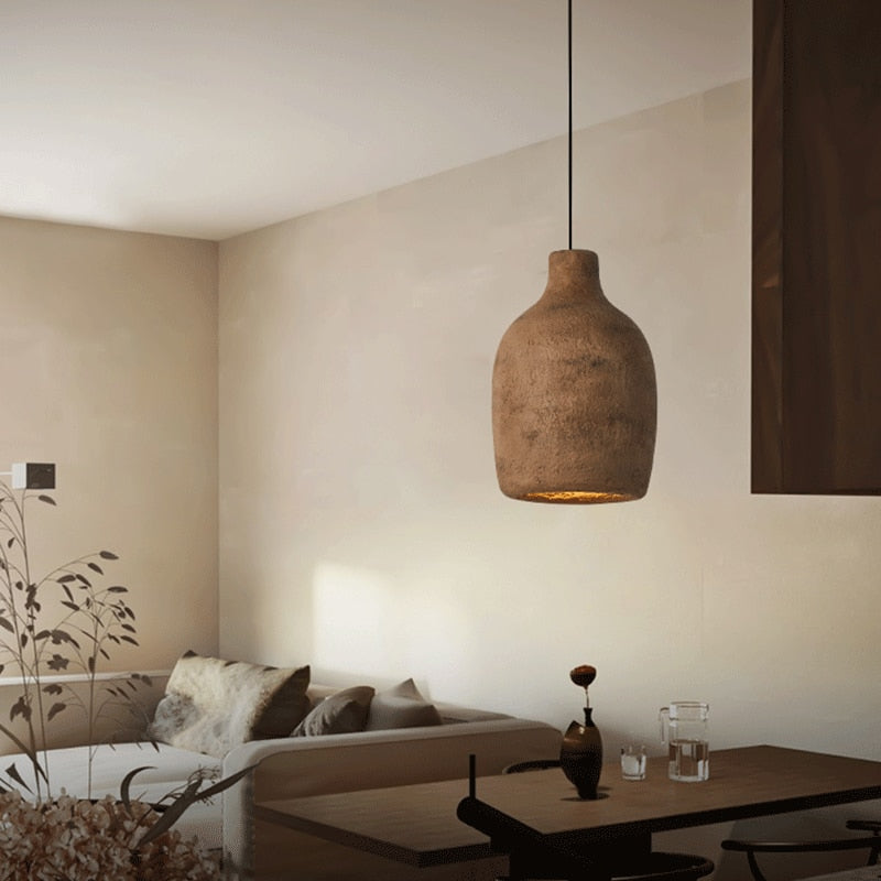 Rustic Foyer Resin Pendant Light Unique and Natural Lighting