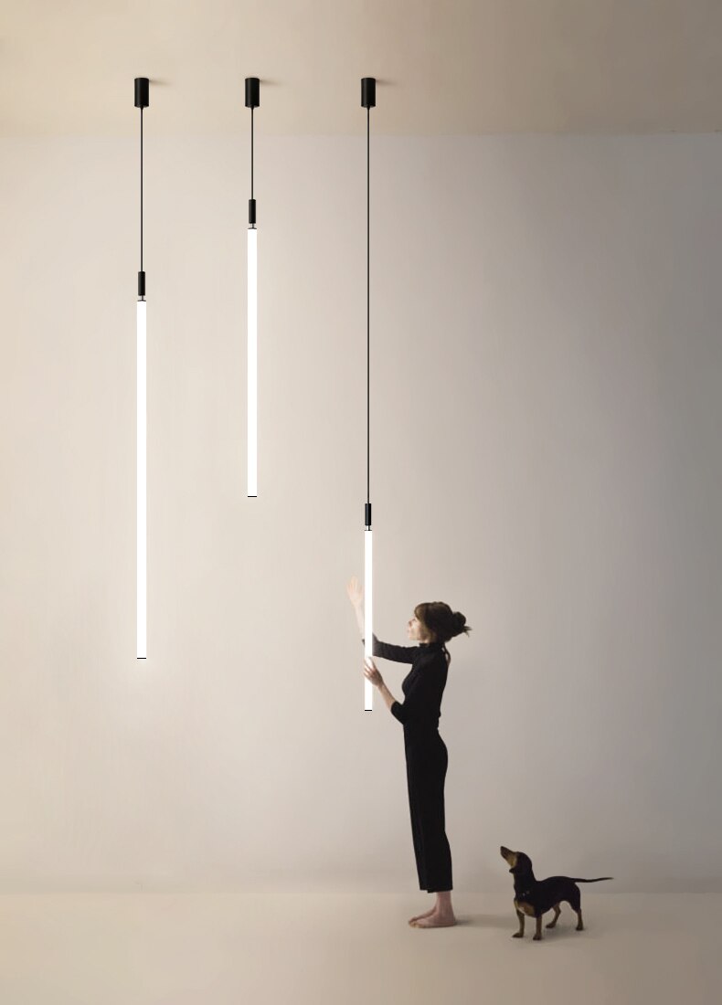 Sleek Modern Long Tube Pendant Light