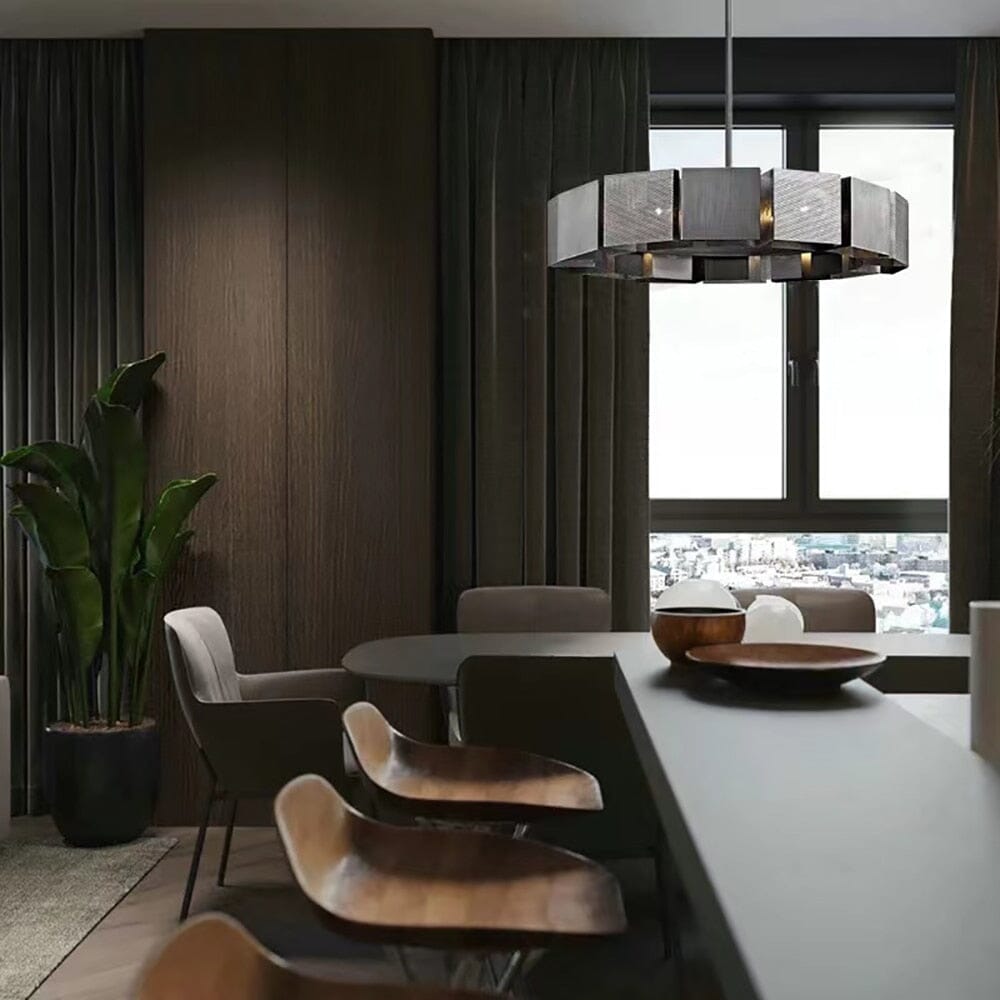 Postmodern Industrial Metal Ceiling Chandeliers Lamp