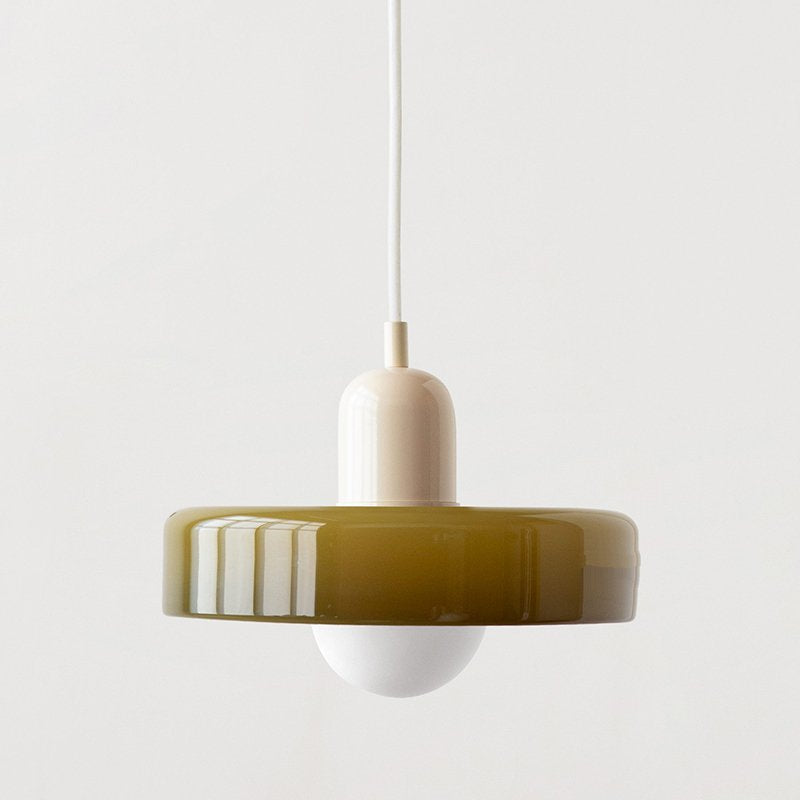 Vintage Scandinavian Glass Pendant Light