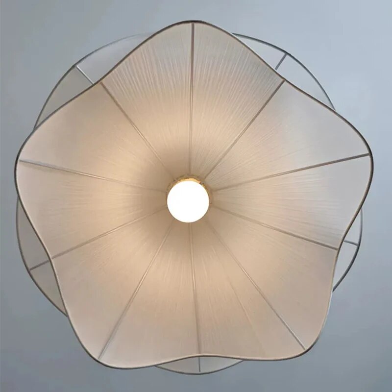 Nordic French Art Pleated Fabric Petal Chandeliers