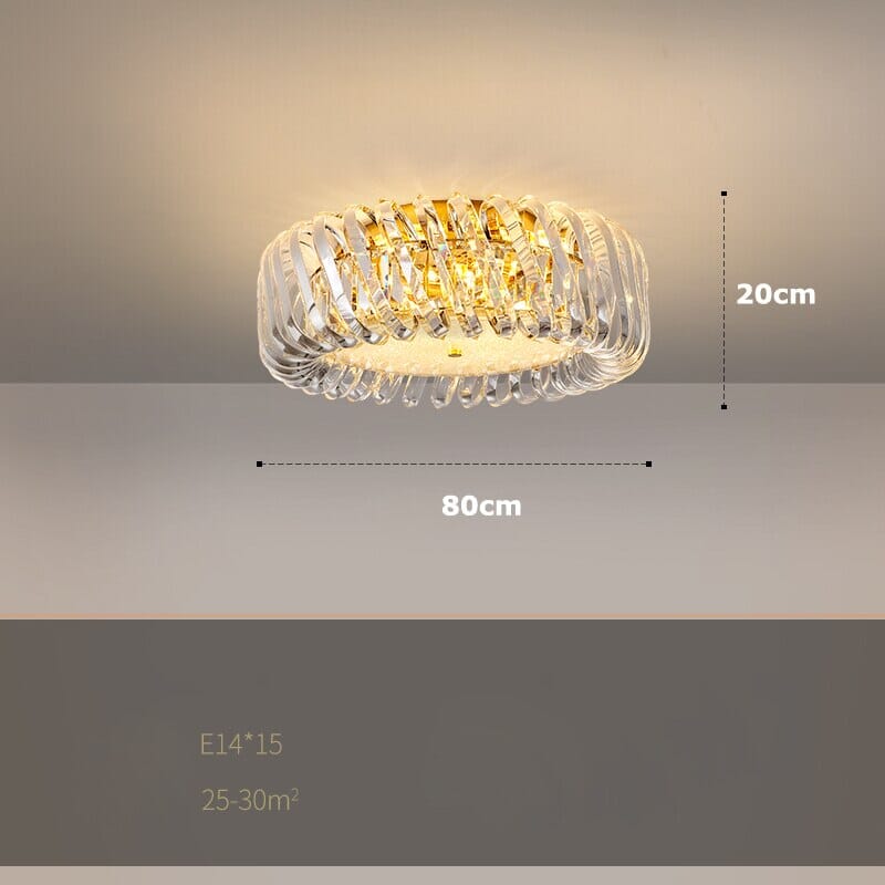Postmodern Round Stainless Steel Crystal Chandelier