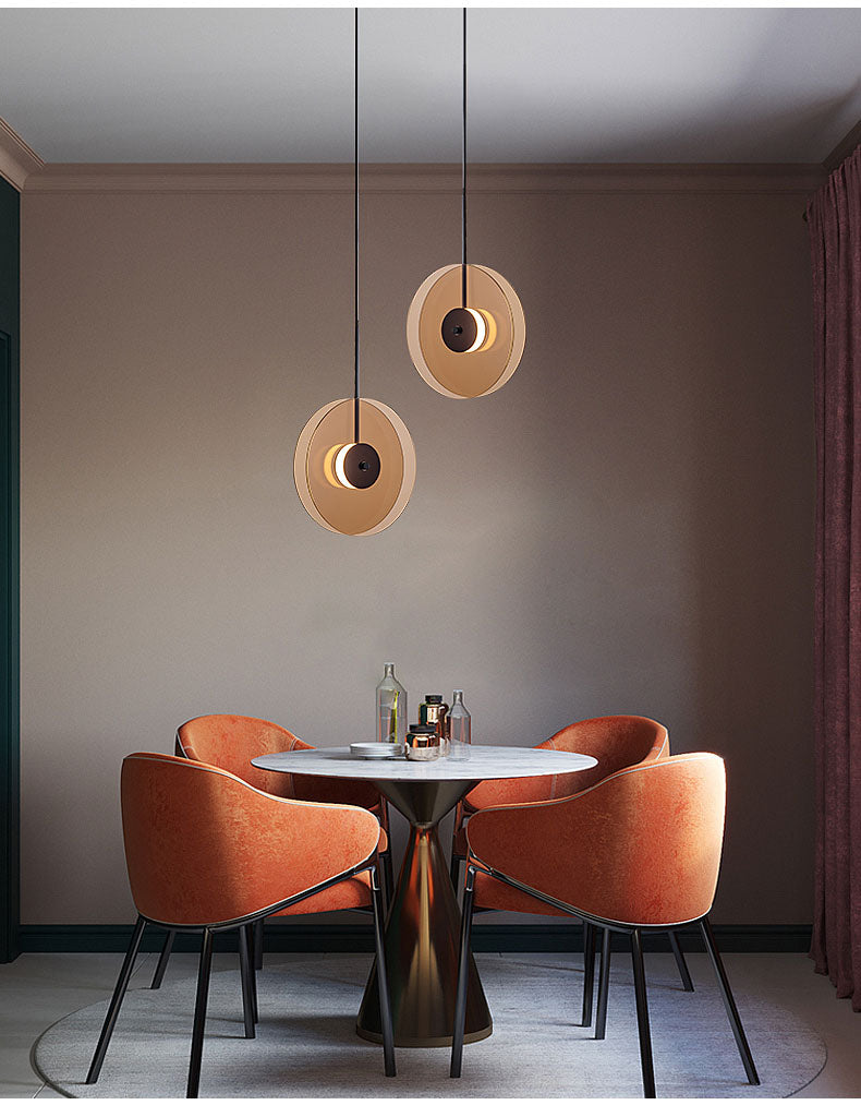 Radiant Glass Disk Pendant Light