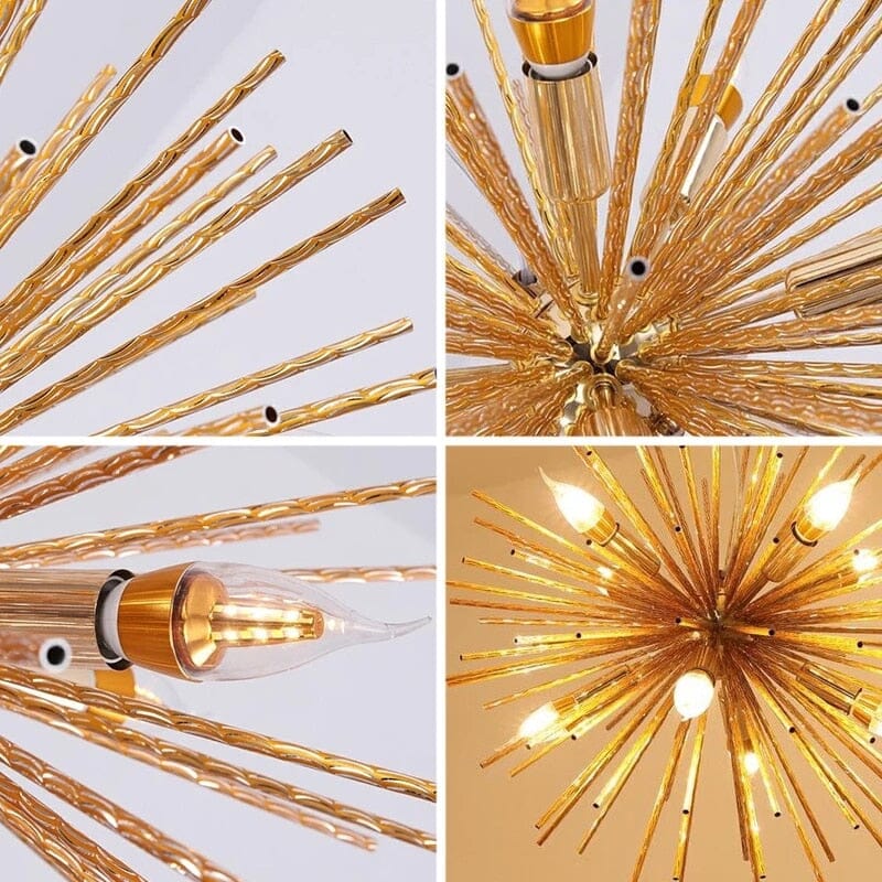 Aluminum Tube Spark Ball Starburst Chandelier