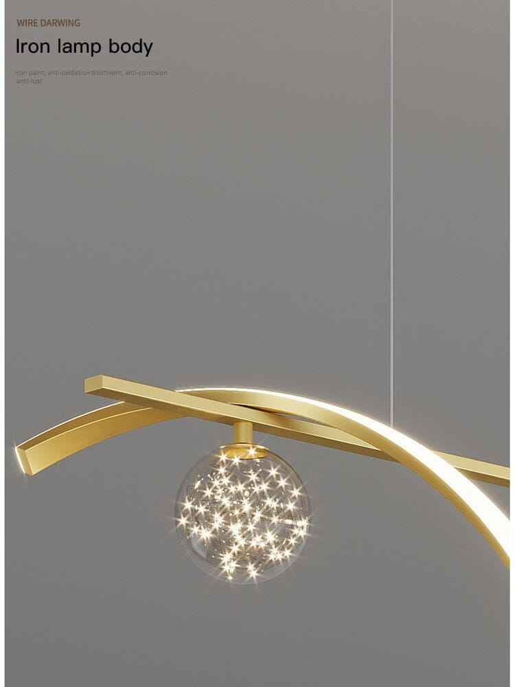 Luxury Stars Clear Glass Ball twisted Strip Chandelier