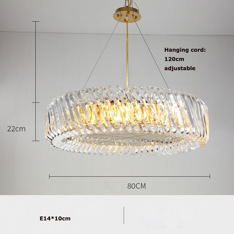 Postmodern Round Stainless Steel Crystal Chandelier