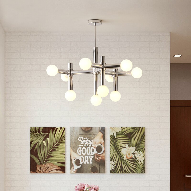 Chrome Glass Ball Chandelier