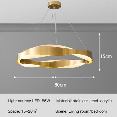 Modern Stainless Steel Rings LED Chandelier Lights