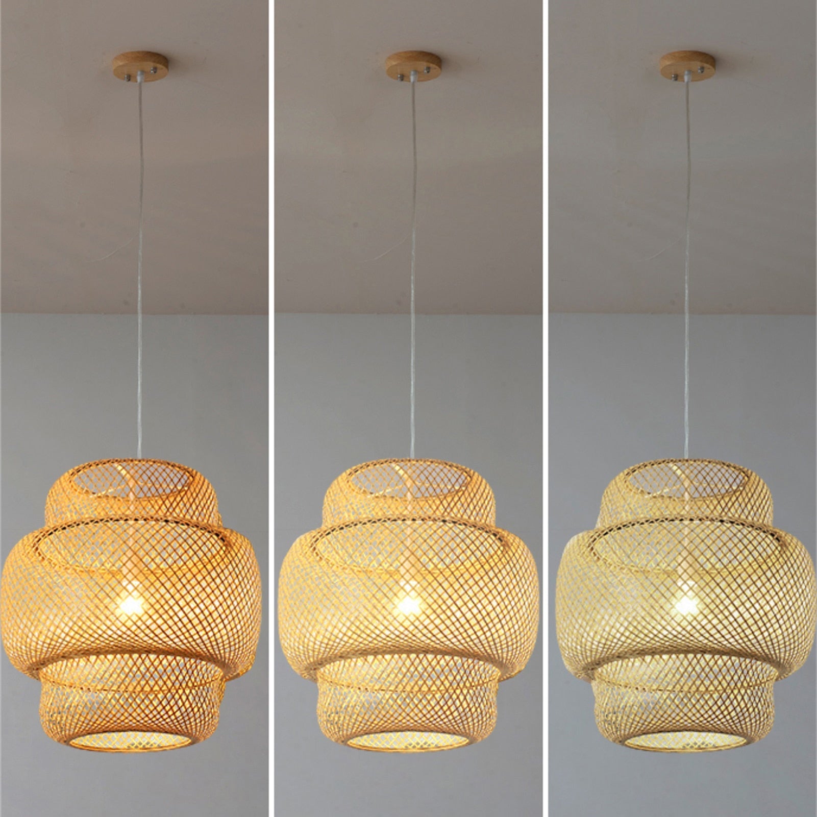 Hand Knitted Weaving Bamboo Pendant Lamp