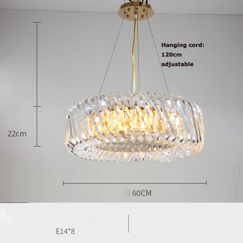 Postmodern Round Stainless Steel Crystal Chandelier