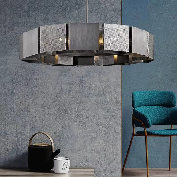 Postmodern Industrial Metal Ceiling Chandeliers Lamp