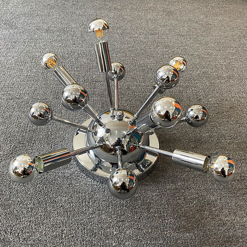 Astro-inspired Chrome LED Chandelier