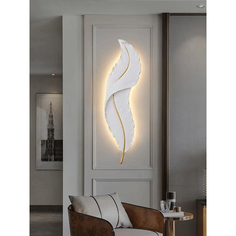 Nordic Decorative Luxury Feather Wall Lamp