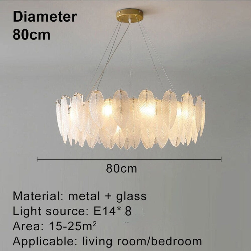Crystal Creative Feather Glass Chandeliers Lamp