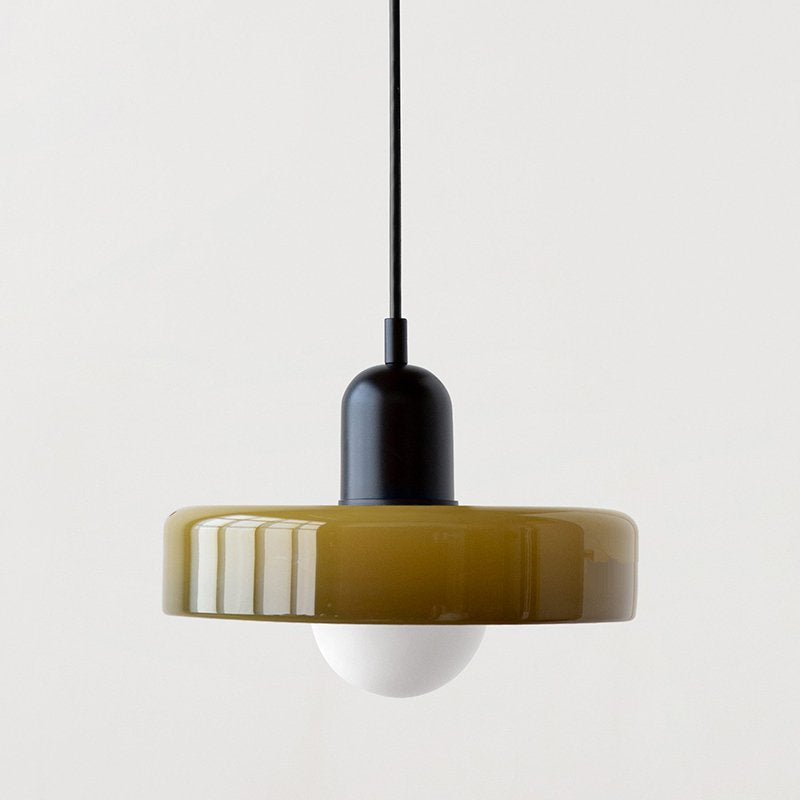 Vintage Scandinavian Glass Pendant Light