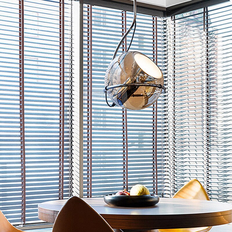 Nordic Postmodern Simple Amber Glass Pendant Light