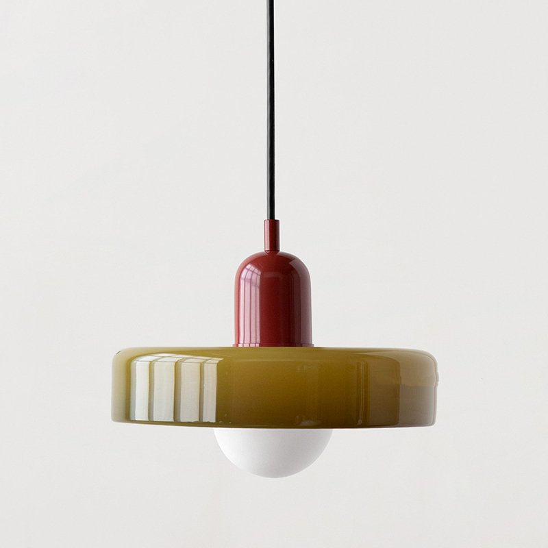 Vintage Scandinavian Glass Pendant Light