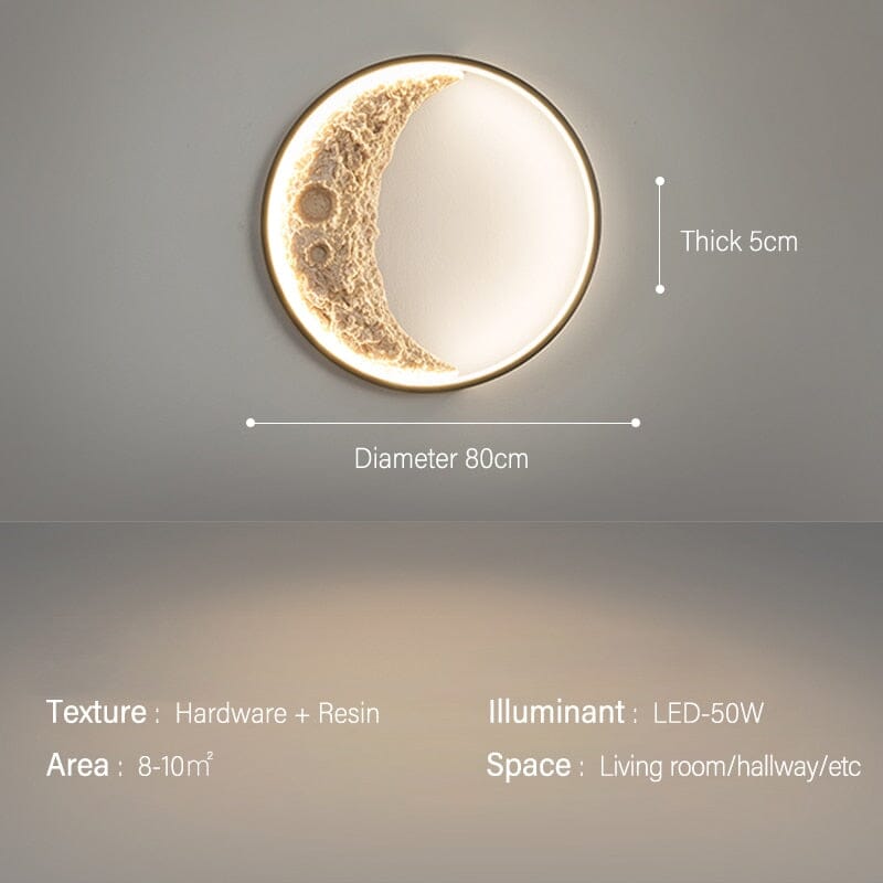 Simple Creative Half Moon Mural Wall Lamp