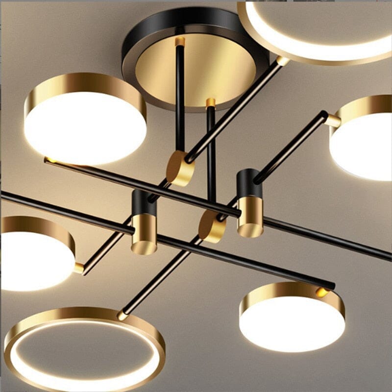 Modern Aluminum Ring Gold Frame LED Chandelier